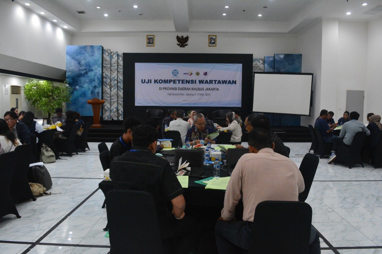 Suasana pelaksanaan Uji Kompetensi Wartawan di Hall Dewan Pers Jakarta tahun 2023
